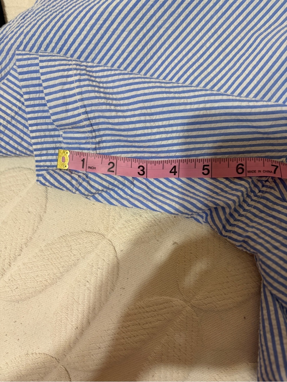 Like new Men’s J. Crew Blue and White Striped Seersucker Shorts 38” waist - Picture 7 of 9